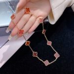 [Eternal Jewelry]CLOVER 10 MOTIFS CARNELIAN NECKLACE - Image 12