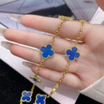 [Eternal Jewelry]CLOVER 10 MOTIFS BLUE AGATE NECKLACE - Image 2