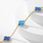 [Eternal Jewelry]CLOVER 10 MOTIFS BLUE AGATE NECKLACE - Image 6