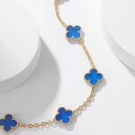 [Eternal Jewelry]CLOVER 10 MOTIFS BLUE AGATE NECKLACE - Image 7