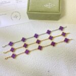 [Eternal Jewelry]CLOVER  5 MOTIFS  PURPLE VIOLET BRACELET - Image 4