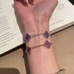 [Eternal Jewelry]CLOVER  5 MOTIFS  PURPLE VIOLET BRACELET - Image 6