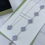 [Eternal Jewelry]CLOVER  5 MOTIF PURPLE CHALCEDONY BRACELET SILVER - Image 5
