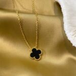 [Eternal Jewelry]CLOVER 15MM BLACK ONYX SINGLE FLOWER NECKLACE - Image 8