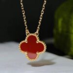 [Eternal Jewelry]CLOVER 15MM CARNELIAN SINGLE FLOWER NECKLACE - Image 3