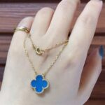 [Eternal Jewelry]CLOVER 15MM BLUE AGATE NECKLACE - Image 8