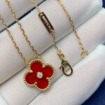 [Eternal Jewelry]CLOVER 15MM DIAMOND CARNELIAN NECKLACE - Image 3