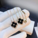 [Eternal Jewelry]CLOVER 15MM DIAMOND ONYX NECKLACE - Image 5