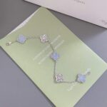 [Eternal Jewelry]CLOVER  5 MOTIF DIAMOND PURPLE CHALCEDONY BRACELET SILVER - Image 7
