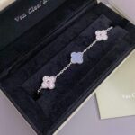 [Eternal Jewelry]CLOVER  5 MOTIF DIAMOND PURPLE CHALCEDONY BRACELET SILVER - Image 10