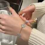 [Eternal Jewelry]CLOVER  5 MOTIF DIAMOND PURPLE CHALCEDONY BRACELET SILVER - Image 12