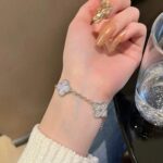 [Eternal Jewelry]CLOVER  5 MOTIF DIAMOND PURPLE CHALCEDONY BRACELET SILVER - Image 13