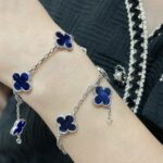 [Eternal Jewelry]CLOVER 5 MOTIF PIETERSITE SILVER BRACELET - Image 7