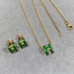 [Eternal Jewelry]POP H GREEN NECKLACE SILVER AND GOLD - Image 5