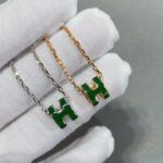 [Eternal Jewelry]POP H GREEN NECKLACE SILVER AND GOLD - Image 2