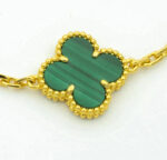 [Eternal Jewelry]CLOVER  5 MOTIF MALACHITE DIAMOND BRACELET - Image 8