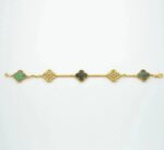 [Eternal Jewelry]CLOVER 5 MOTIF GRAY MOP DIAMOND BRACELET - Image 5