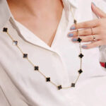 [Eternal Jewelry]CLOVER 20 MOTIFS ONYX NECKLACE - Image 2