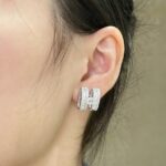 [Eternal Jewelry]H STUD EARRINGS WITH SILVER DIAMONDS - Image 7