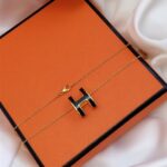 [Eternal Jewelry]HM CLIC BLACK ENAMEL GOLD NECKLACE - Image 9