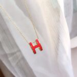 [Eternal Jewelry]HM CLIC RED ENAMEL GOLD NECKLACE - Image 3