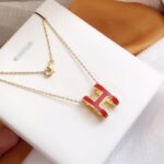 [Eternal Jewelry]HM CLIC RED ENAMEL GOLD NECKLACE - Image 8