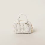 Arcadie Matelassé Soft Lamb Leather Handbag White - Image 4