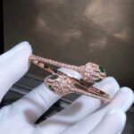 [Eternal Jewelry]SERPENTI BRACELET PINK GOLD MALACHITE DIAMOND DOUBLE SNAKE - Image 3