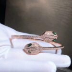 [Eternal Jewelry]SERPENTI BRACELET PINK GOLD MALACHITE DIAMOND DOUBLE SNAKE - Image 2