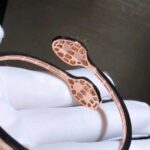 [Eternal Jewelry]SERPENTI BRACELET PINK GOLD MALACHITE DIAMOND DOUBLE SNAKE - Image 7