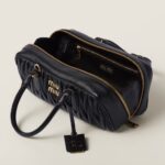 Arcadie Matelassé Large Soft Lamb Leather Handbag Black - Image 3