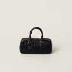 Arcadie Matelassé Large Soft Lamb Leather Handbag Black - Image 4