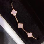 [Eternal Jewelry]CLOVER 5 MOTIFS Pink  AGATE  BRACELET - Image 9