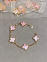 [Eternal Jewelry]CLOVER 5 MOTIFS Pink  AGATE  BRACELET - Image 10