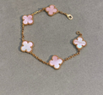 [Eternal Jewelry]CLOVER 5 MOTIFS Pink  AGATE  BRACELET - Image 3