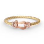 [Eternal Jewelry]FORCE LARGE HORSESHOE HALF DIAMOND BRACELET ROSE GOLD - Image 4