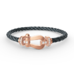 [Eternal Jewelry]FORCE LARGE HORSESHOE HALF DIAMOND BRACELET ROSE GOLD - Image 5