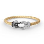 [Eternal Jewelry]FORCE LARGE HORSESHOE BLACK WHITE DIAMOND BRACELET SILVER - Image 3