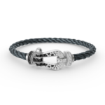 [Eternal Jewelry]FORCE LARGE HORSESHOE BLACK WHITE DIAMOND BRACELET SILVER - Image 4