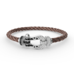 [Eternal Jewelry]FORCE LARGE HORSESHOE BLACK WHITE DIAMOND BRACELET SILVER - Image 5