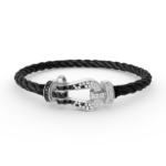 [Eternal Jewelry]FORCE LARGE HORSESHOE BLACK WHITE DIAMOND BRACELET SILVER - Image 9