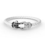 [Eternal Jewelry]FORCE LARGE HORSESHOE BLACK WHITE DIAMOND BRACELET SILVER - Image 14