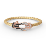 [Eternal Jewelry]FORCE LARGE HORSESHOE BLACK WHITE DIAMOND BRACELET ROSE GOLD - Image 2