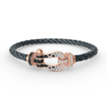 [Eternal Jewelry]FORCE LARGE HORSESHOE BLACK WHITE DIAMOND BRACELET ROSE GOLD - Image 3