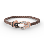 [Eternal Jewelry]FORCE LARGE HORSESHOE BLACK WHITE DIAMOND BRACELET ROSE GOLD - Image 4