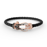 [Eternal Jewelry]FORCE LARGE HORSESHOE BLACK WHITE DIAMOND BRACELET ROSE GOLD - Image 8