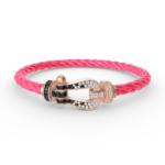 [Eternal Jewelry]FORCE LARGE HORSESHOE BLACK WHITE DIAMOND BRACELET ROSE GOLD - Image 11