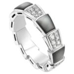 [Eternal Jewelry]SERPENTI RING SILVER DIAMOND BLACK MOP 4MM - Image 2