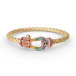 [Eternal Jewelry]FORCE LARGE HORSESHOE  COLORED DIAMOND BRACELET ROSE GOLD - Image 3