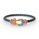 [Eternal Jewelry]FORCE LARGE HORSESHOE  COLORED DIAMOND BRACELET ROSE GOLD - Image 4
